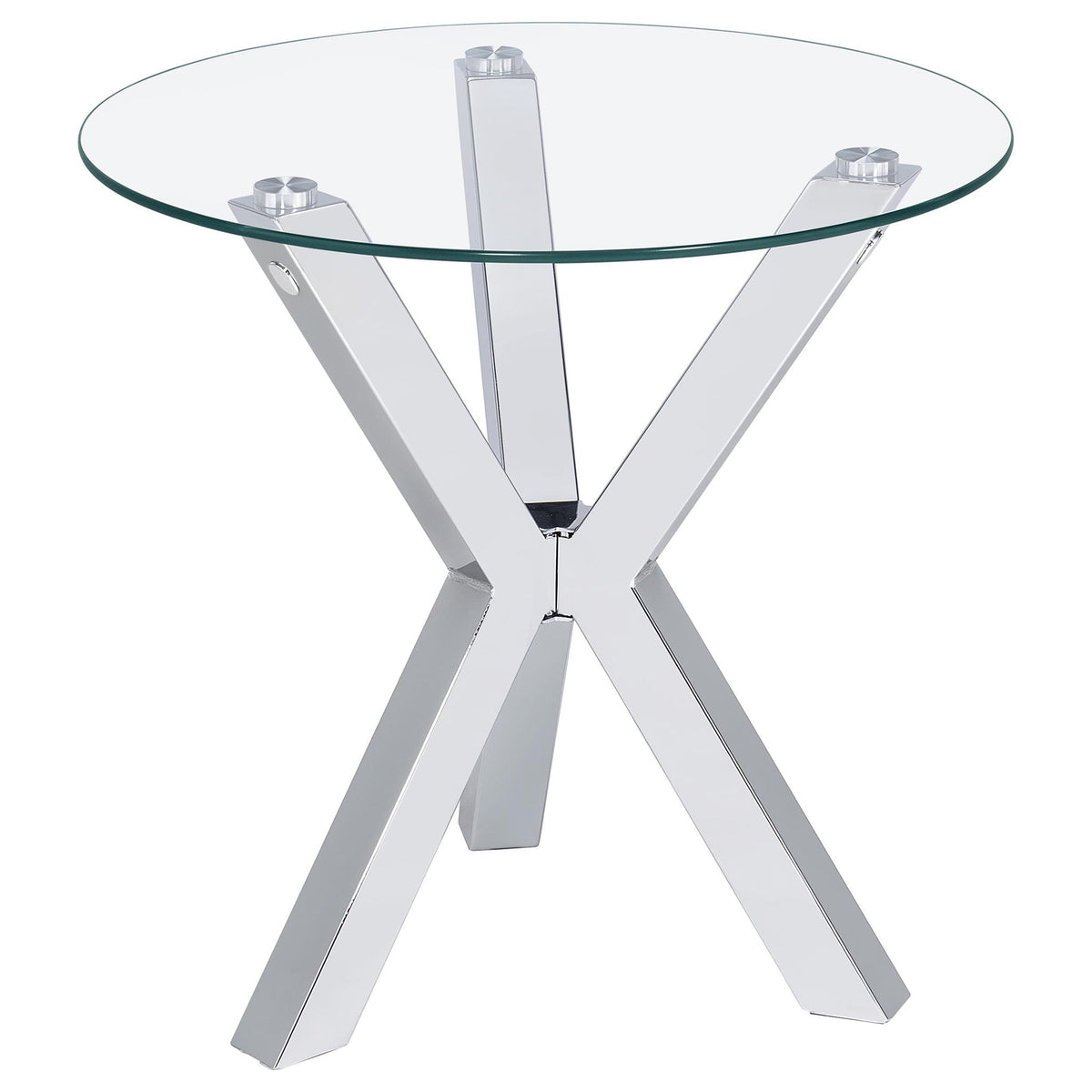 Kenzie 3-piece Round Coffee and End Table Set Chrome by Unique Piece Furniture