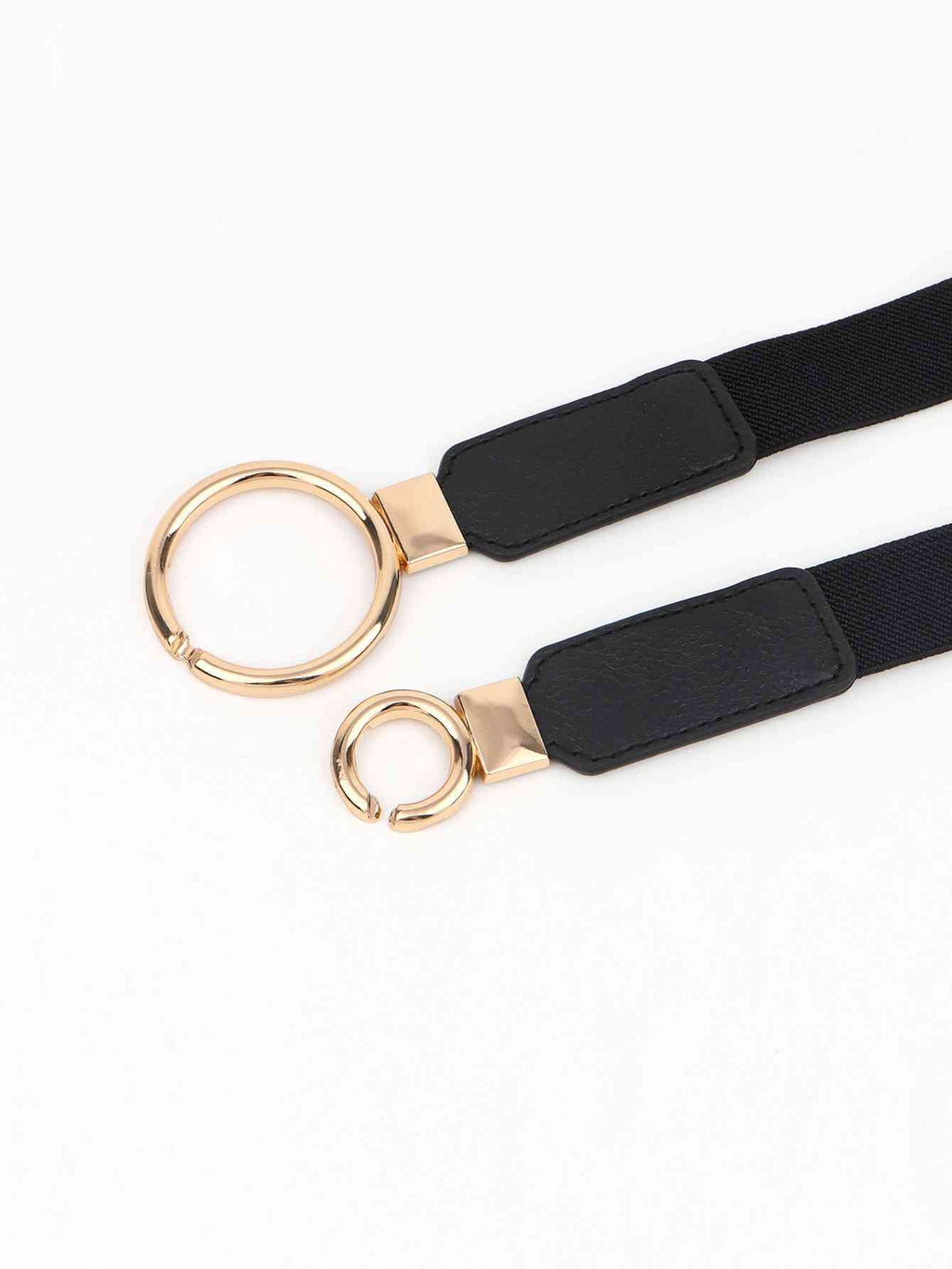 ElegantStyle Double Ring Buckle Elastic PU Belt – Adjustable Comfort Fit See size chart under “more details” by The Fashion Celestial