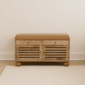 Shutter Shoe Rack With 2 Drawers - Beige by Unique Piece Furniture