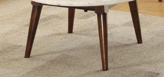 Gasha - Coffee Table - White Marble / Walnut by Unique Piece Furniture