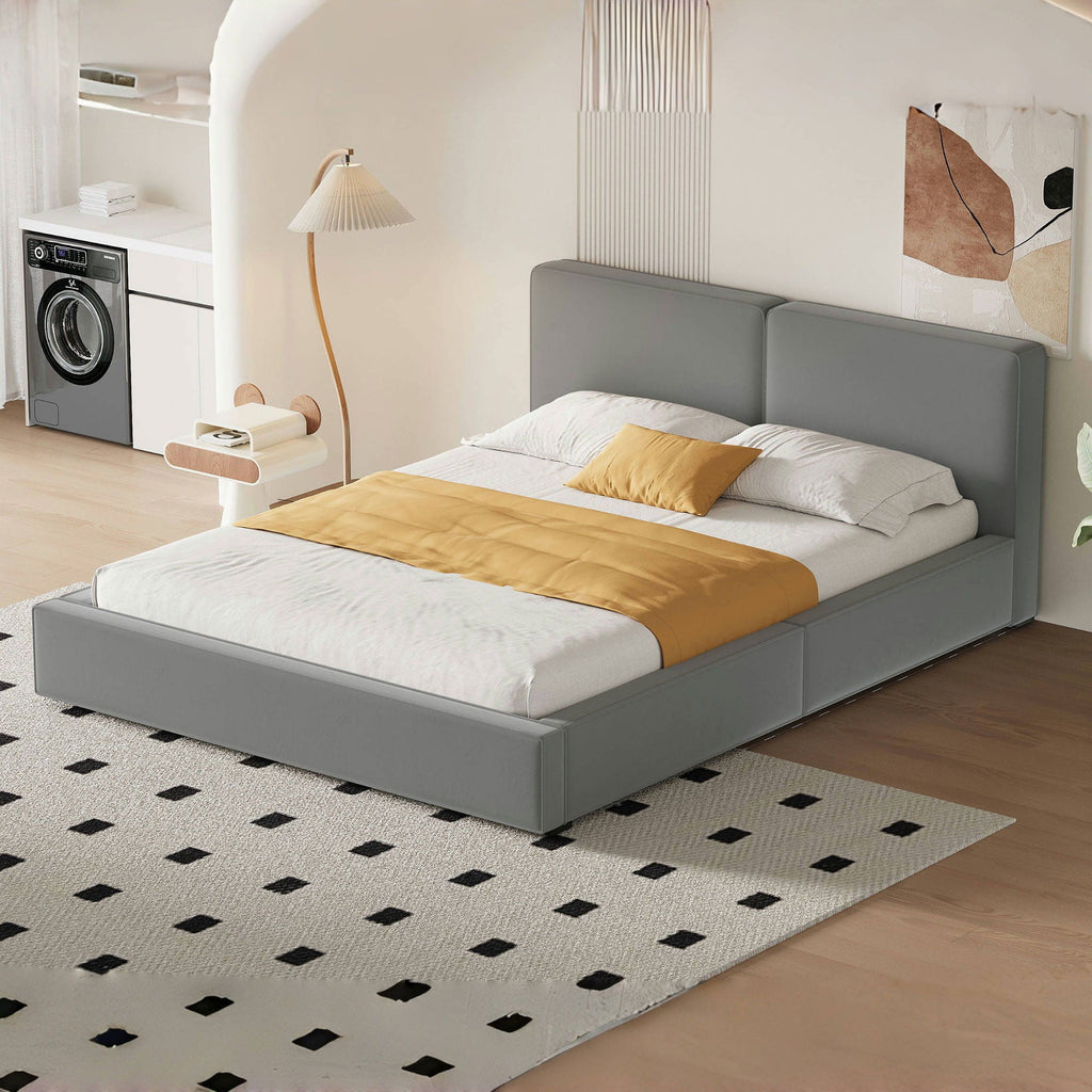 Upholstered Platform Bed, Grounded Bed With Solid Frame by Unique Piece Furniture