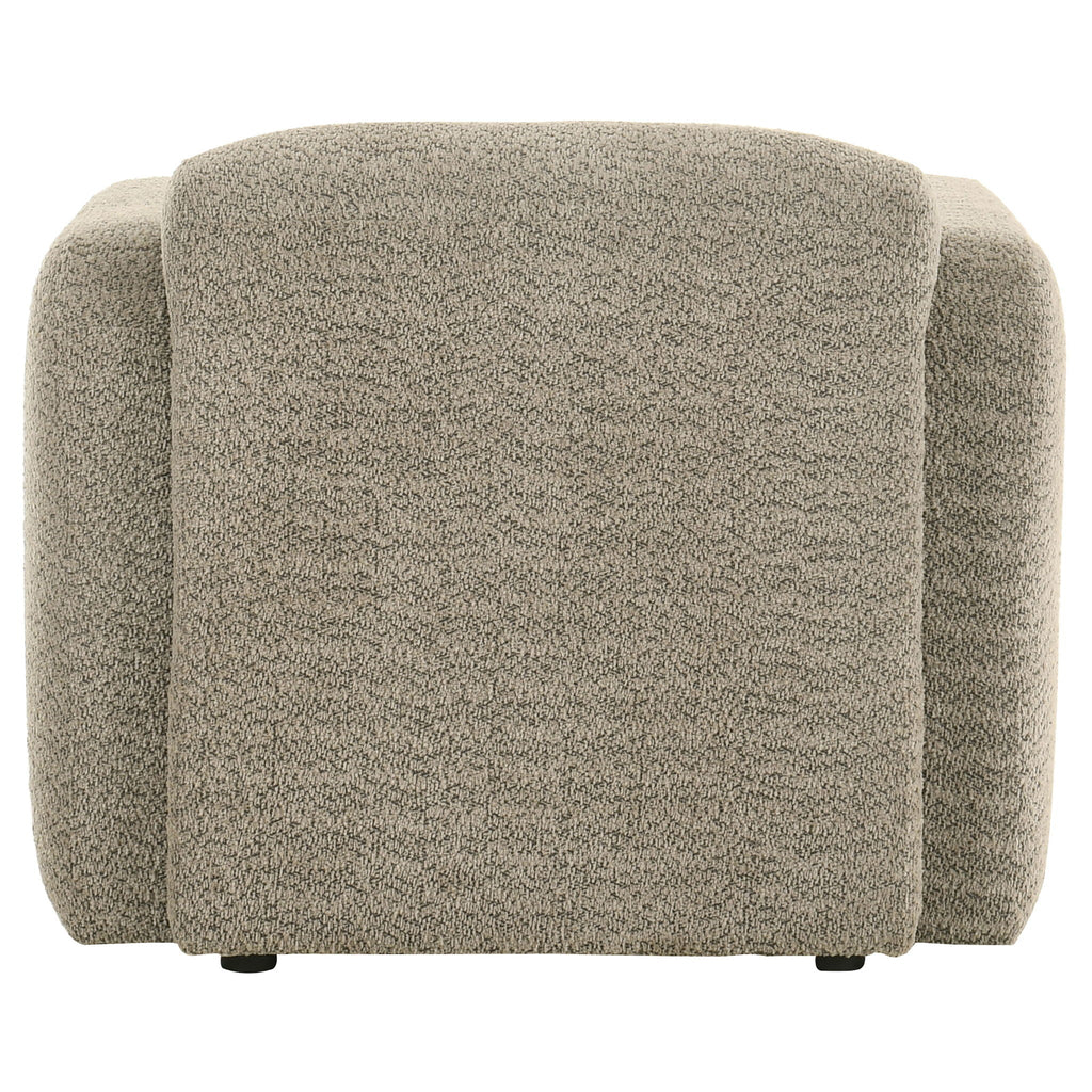 Dorset Fabric Upholstered Round Track Arm Accent Chair Brown by Unique Piece Furniture