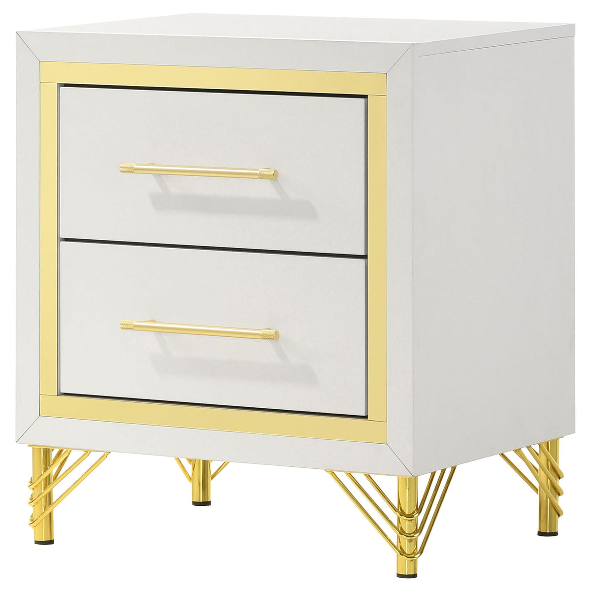 Lucia 2-drawer Nightstand Bedside Table White by Unique Piece Furniture
