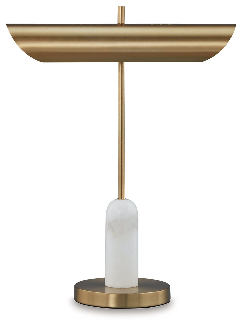 Rowleigh - Marble Desk Lamp - Gold Finish / White by Unique Piece Furniture