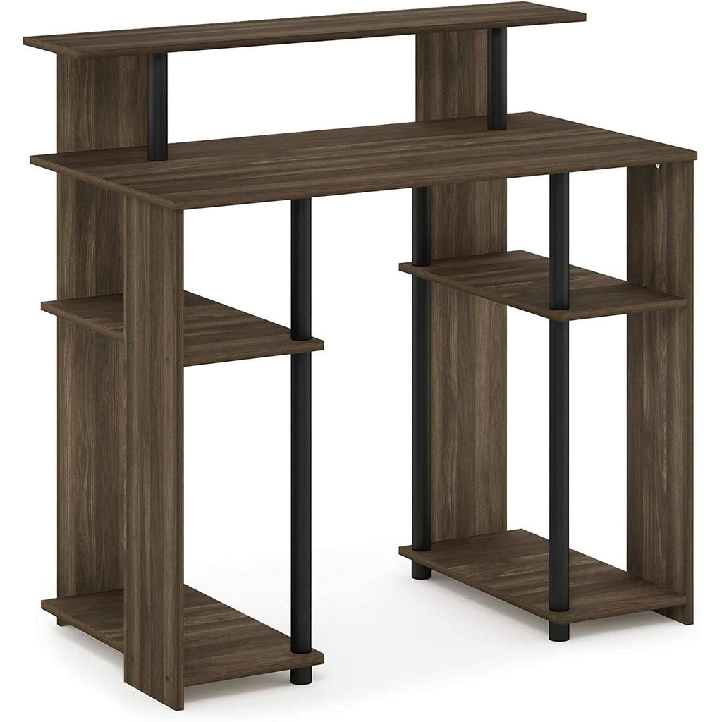 Walnut Black Writing Desk With Shelves And Printer by ShipItFurniture