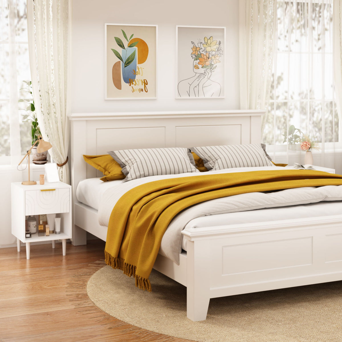 Nightstand With 1 Drawer And Open Shelf - White by Unique Piece Furniture