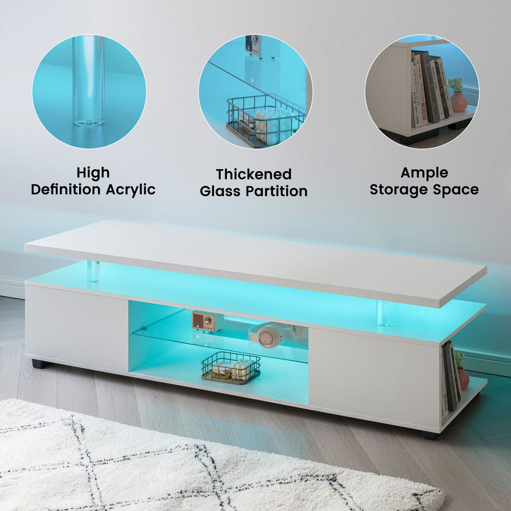 TV Stant With LED And Large Side Cabinet by Unique Piece Furniture