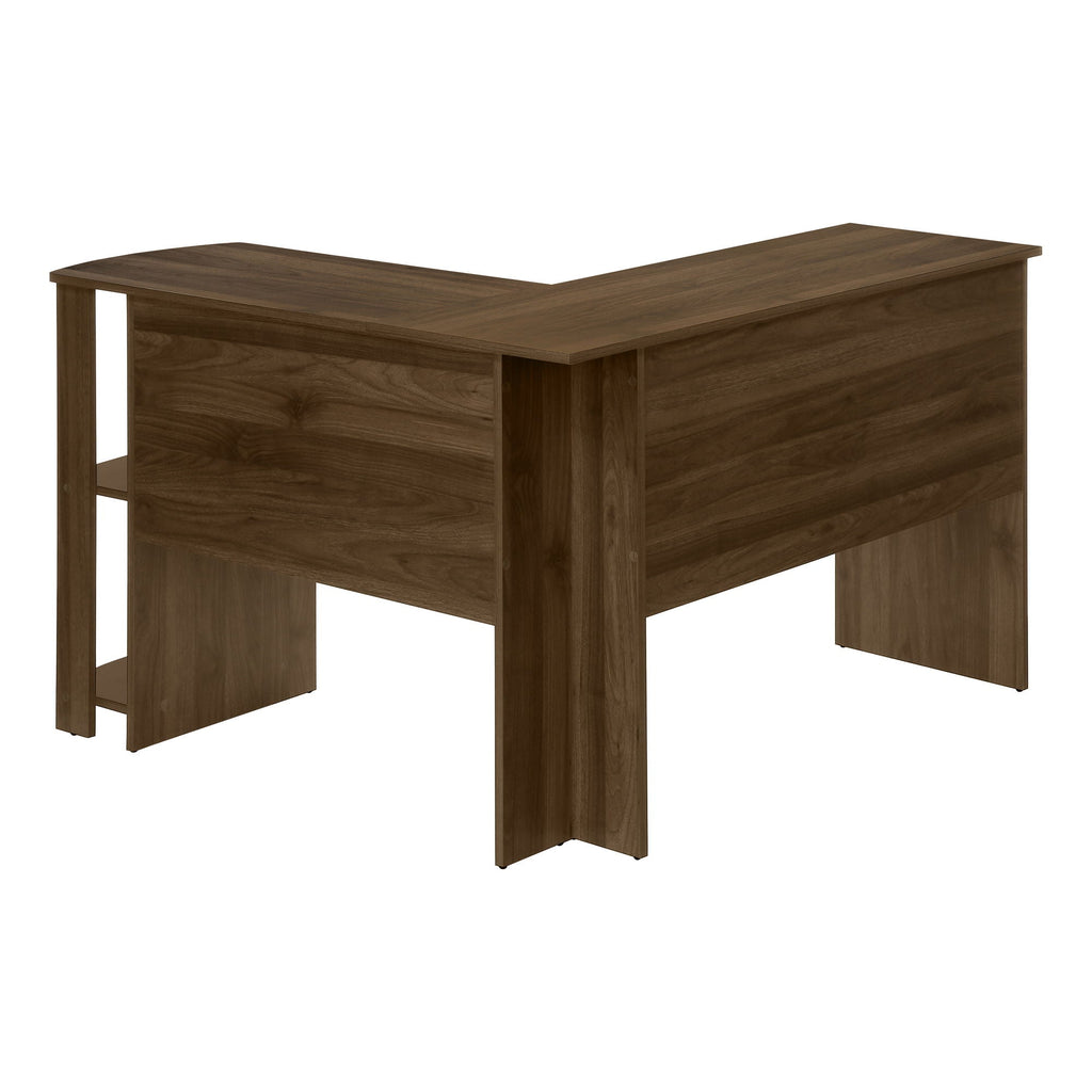Computer Desk, Home Office, Corner, Storage Shelves, L Shape, Laptop, Contemporary & Modern - Walnut by Unique Piece Furniture