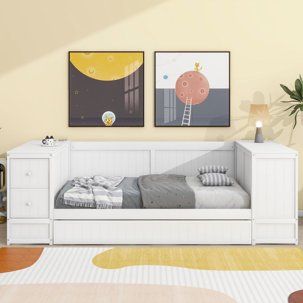 Daybed With Storage Arms, Trundle And Charging Station by Unique Piece Furniture