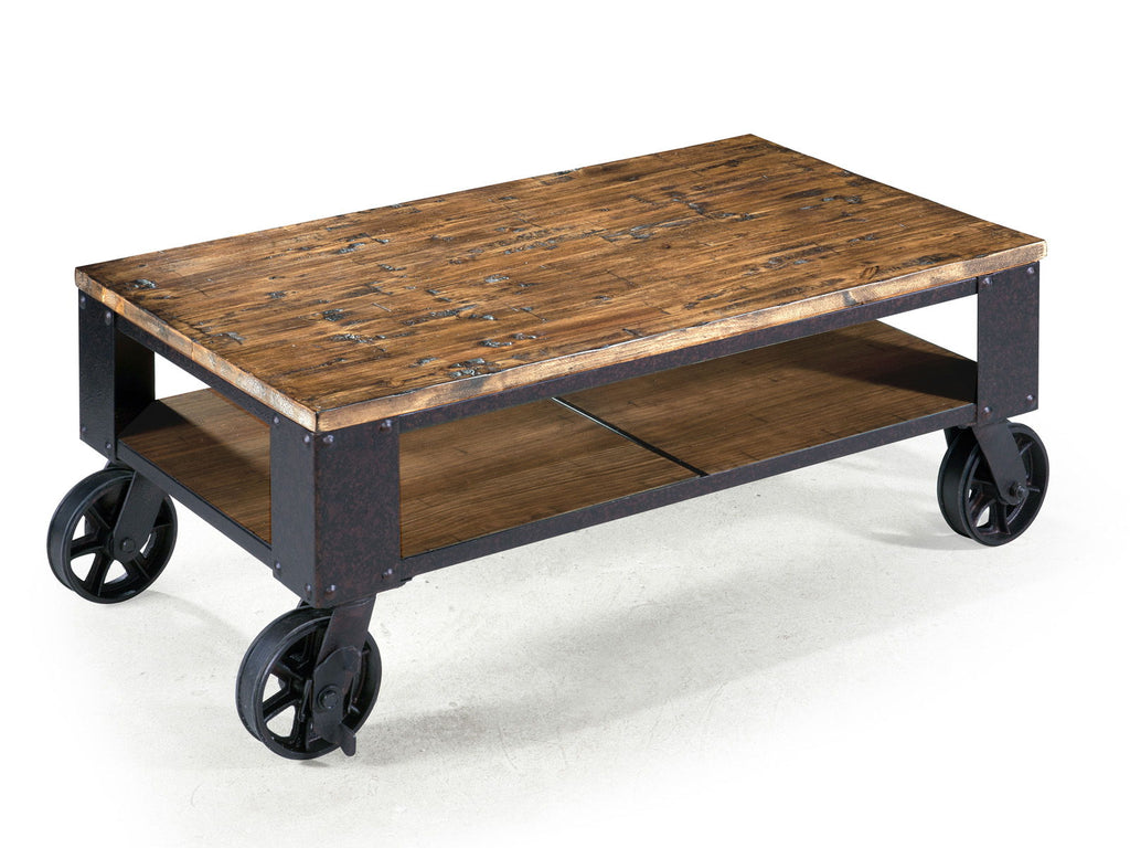Pinebrook - Rectangular Starter Cocktail Table - Distressed Natural Pine by Unique Piece Furniture
