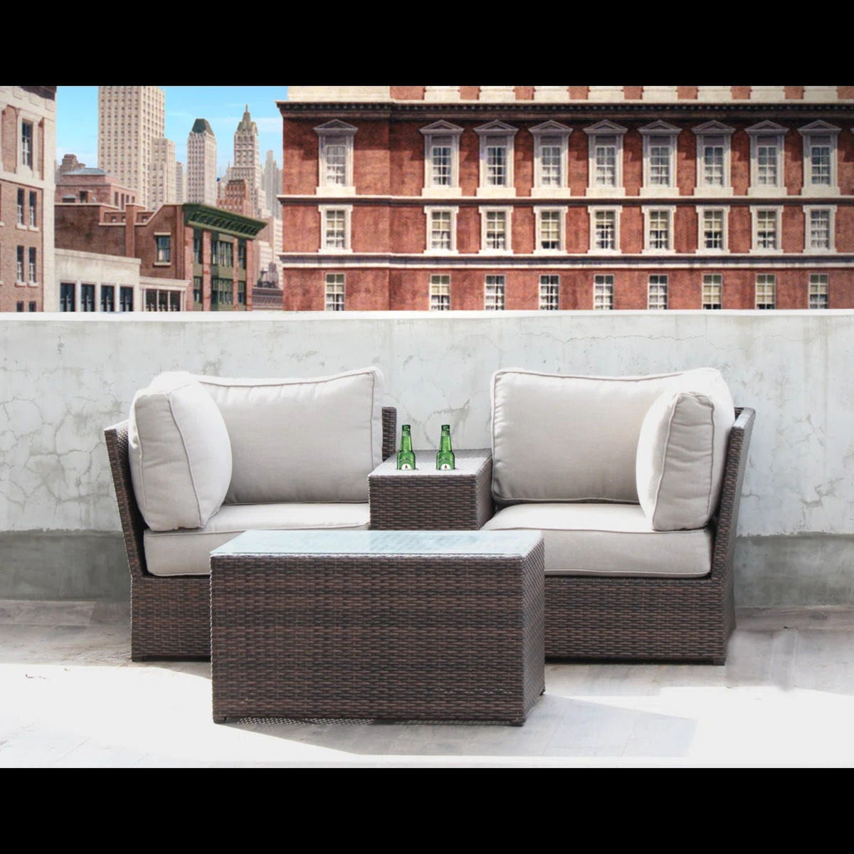 Comfortable Modern Patio Rattan Sectional Set With Cushions by Unique Piece Furniture