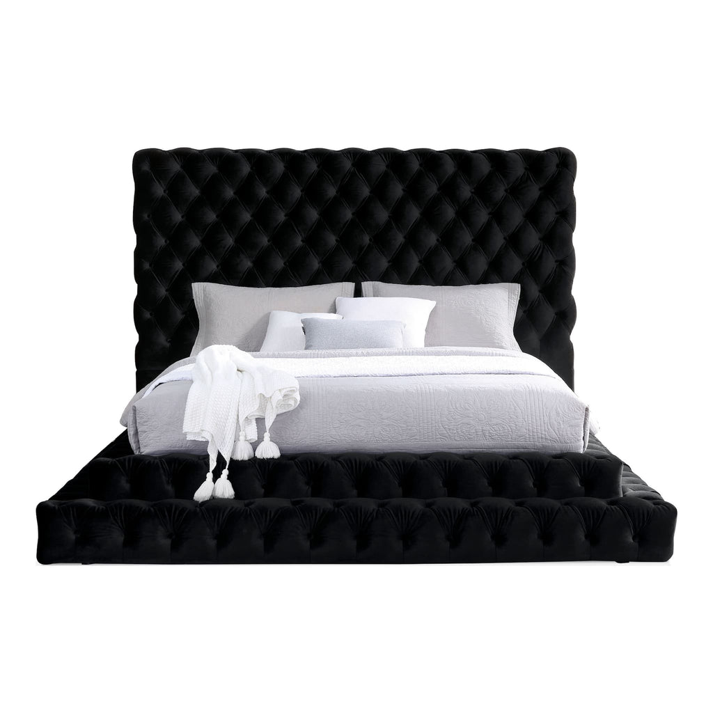 Tufted Oversized Headboard Platform Bed With Fully Upholstered Frame by Unique Piece Furniture