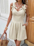 Bowknot Strap Pleated Detail Womens Romper by Be Bliss Boutique