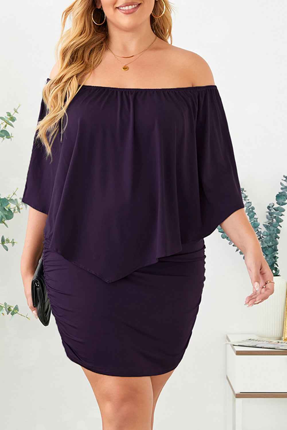Plus size Dressing Layered Fiery Red Mini Poncho Dress by Wild and Free Boutique