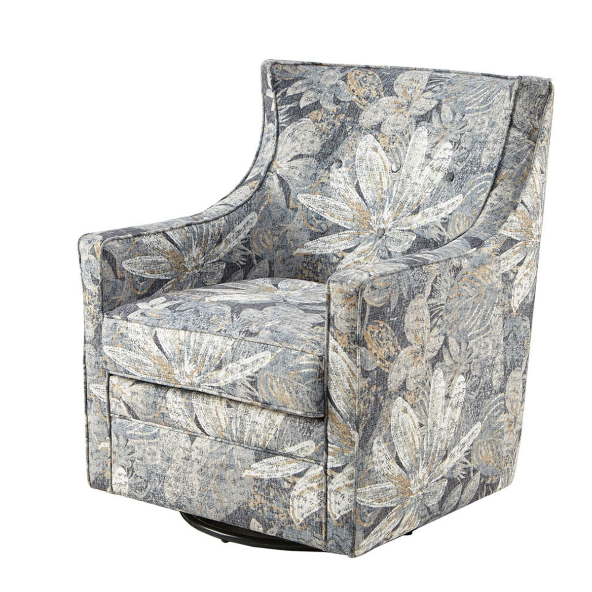 Swivel Glider Chair With Upholstery And Metal Base - Multicolor by Unique Piece Furniture