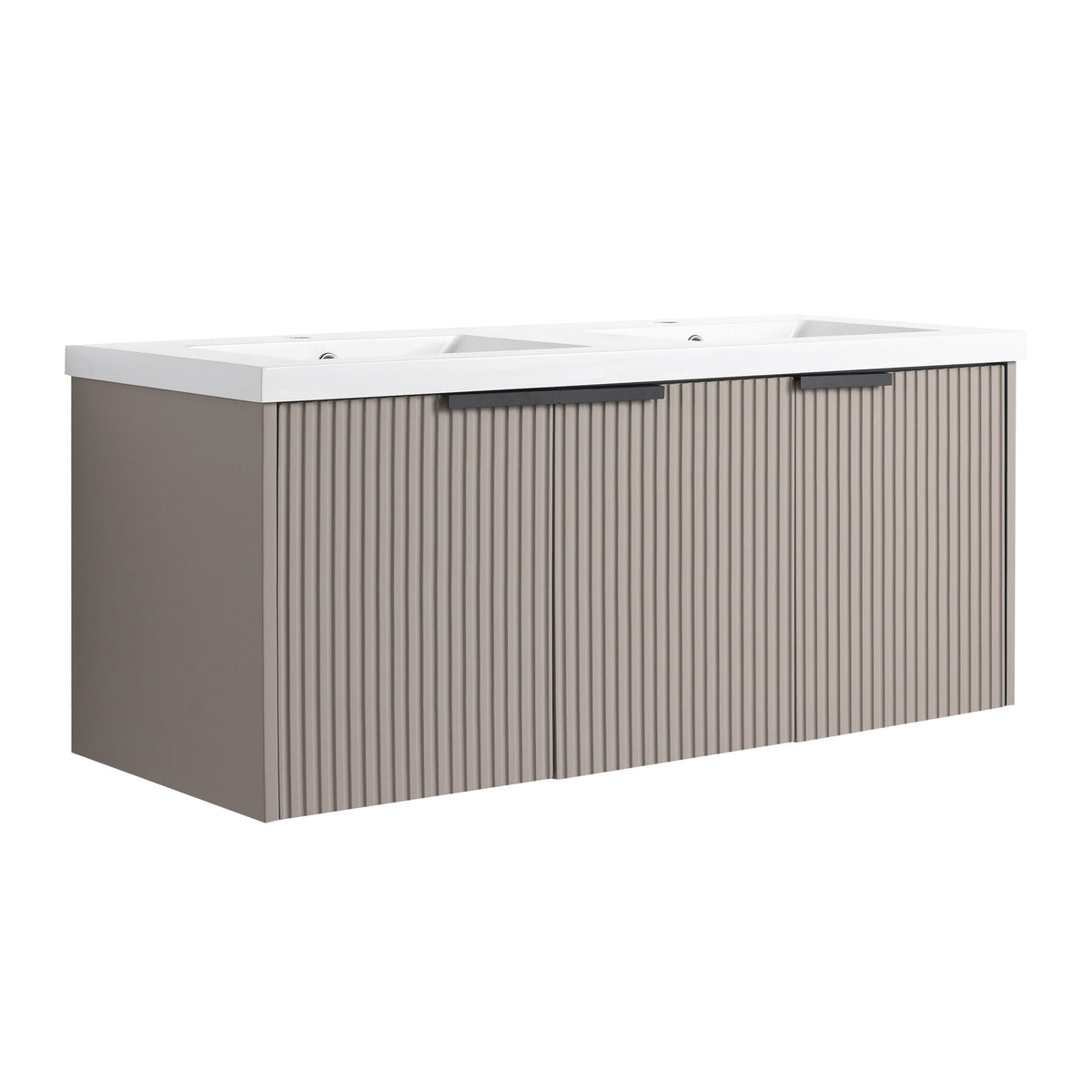 Contemporary Wall Mounted Bathroom Vanity With Resin Double Sink by Unique Piece Furniture