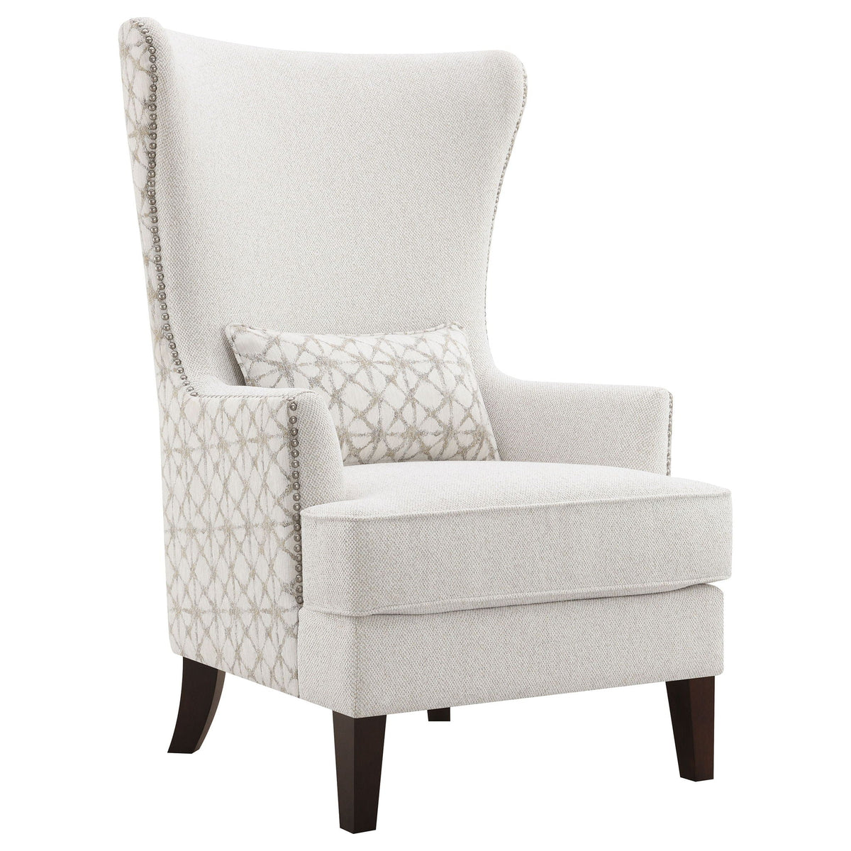 Pippin Upholstered High Wingback Accent Chair Latte by Unique Piece Furniture