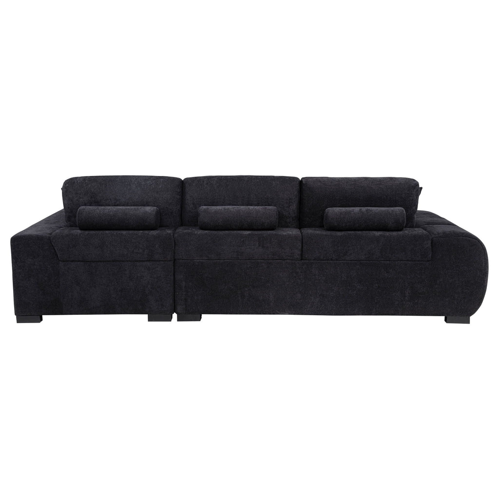 Octavia Upholstered Sectional Chaise Sofa Black by Unique Piece Furniture