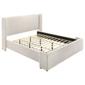 Alamosa Boucle Upholstered Eastern King Platform Bed White by Unique Piece Furniture