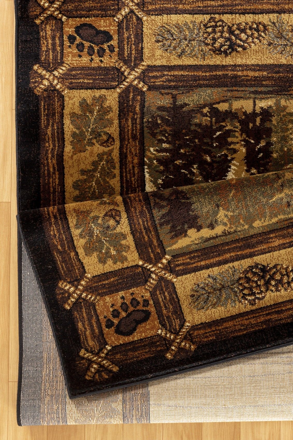 Nature's Nest - 5'3" X 7'3" Lodge Area Rug - Multi / Black by Unique Piece Furniture