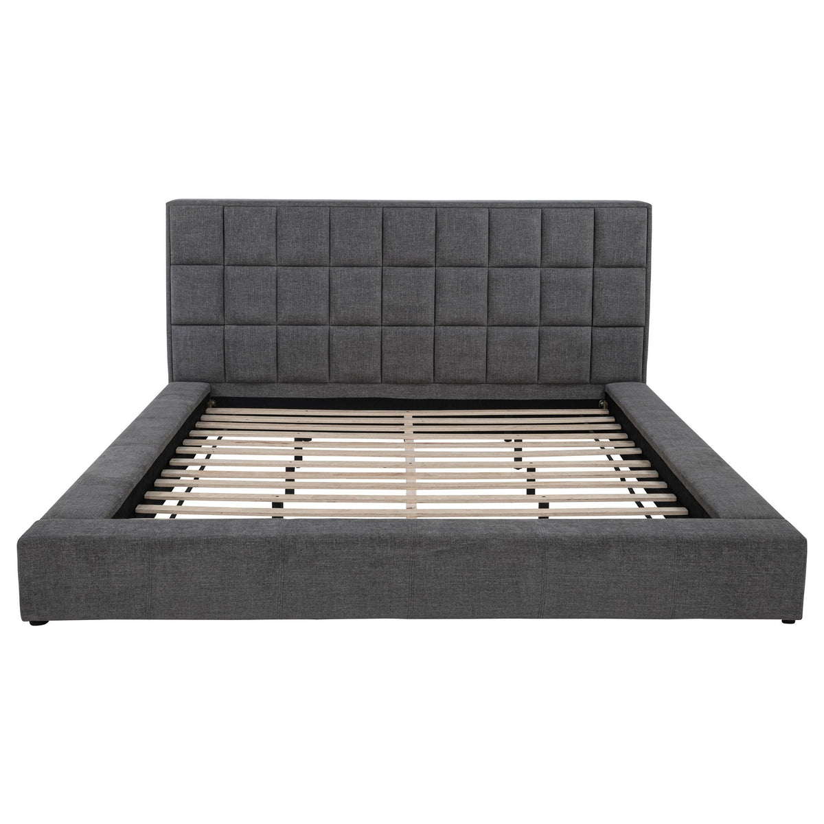 Dreux Upholstered Eastern King Panel Platform Bed Grey by Unique Piece Furniture