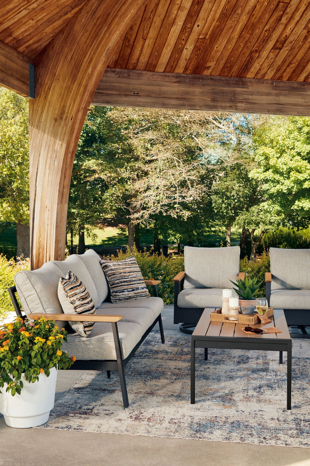 Carmel Highlands - Sofa, Chairs, Table Set (Set of 4) - Dark Brown by Unique Piece Furniture