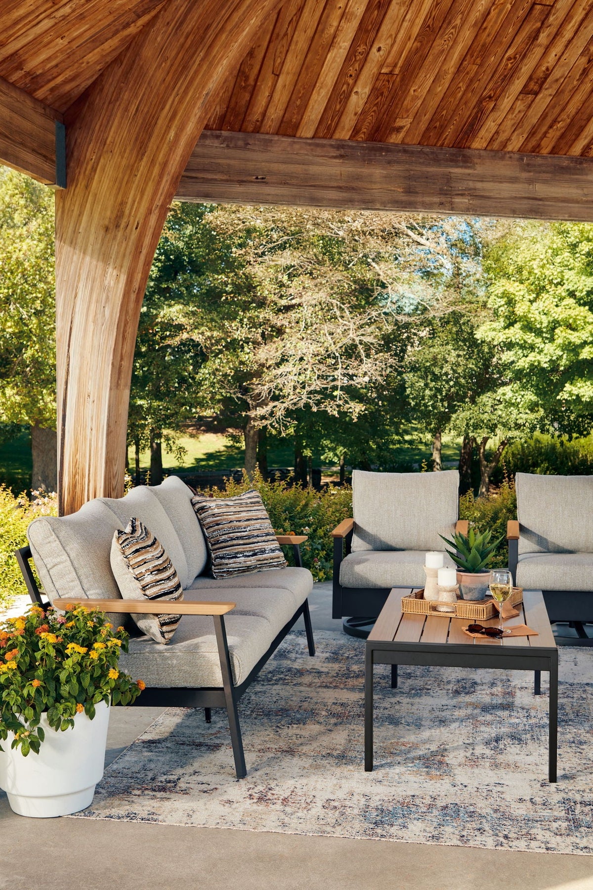 Carmel Highlands - Sofa, Chairs, Table Set (Set of 4) - Dark Brown by Unique Piece Furniture
