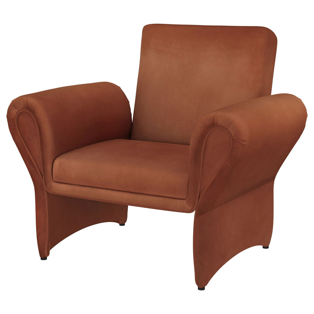 Liana Upholstered Roll Arm Accent Armchair Rust Orange by Unique Piece Furniture
