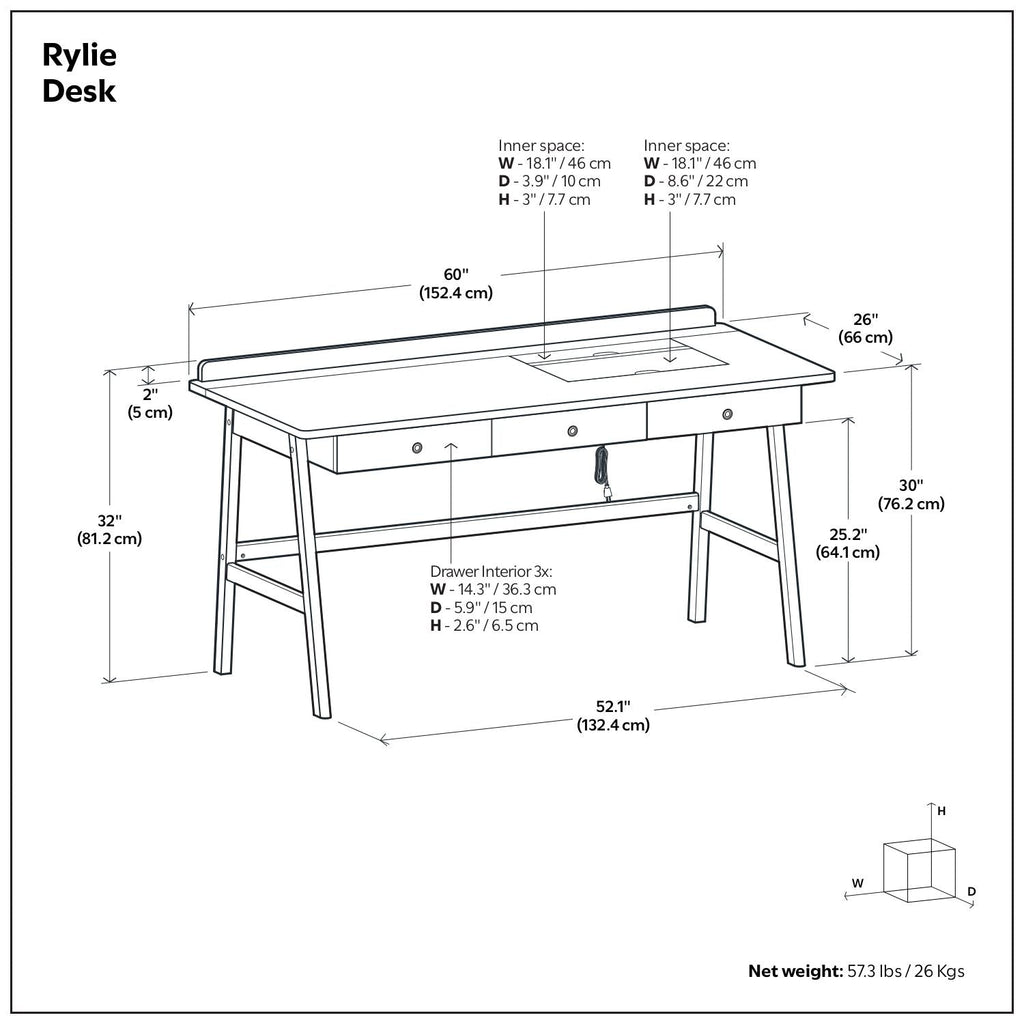 Rylie - Desk - Natural Aged Brown by Unique Piece Furniture