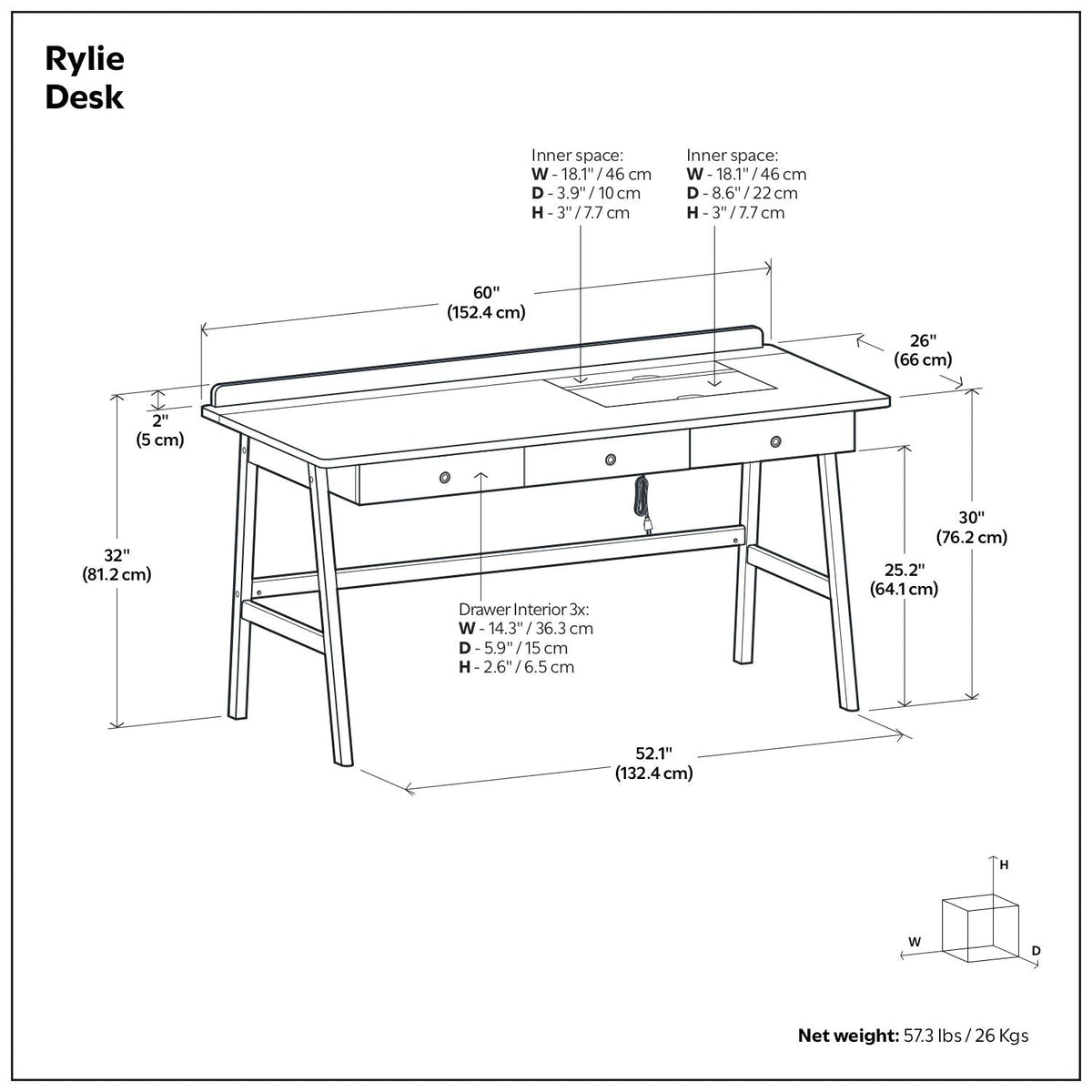 Rylie - Desk - Natural Aged Brown by Unique Piece Furniture