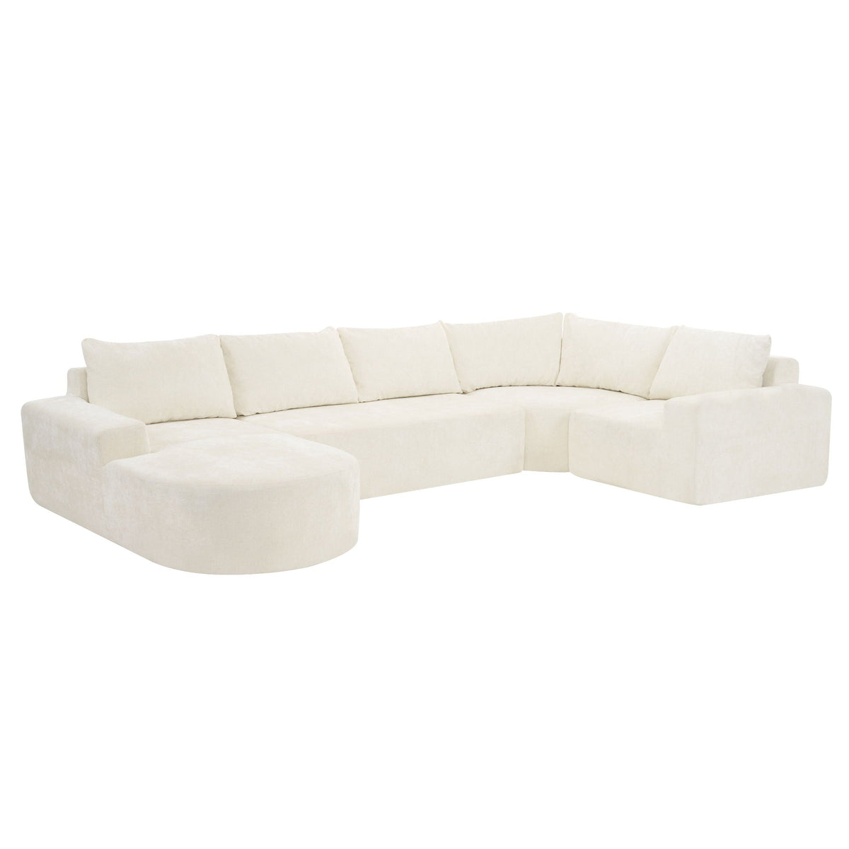 U-Shaped Oversized Modular Cloud Sectional Sofa With Deep Seat For Living Room by Unique Piece Furniture
