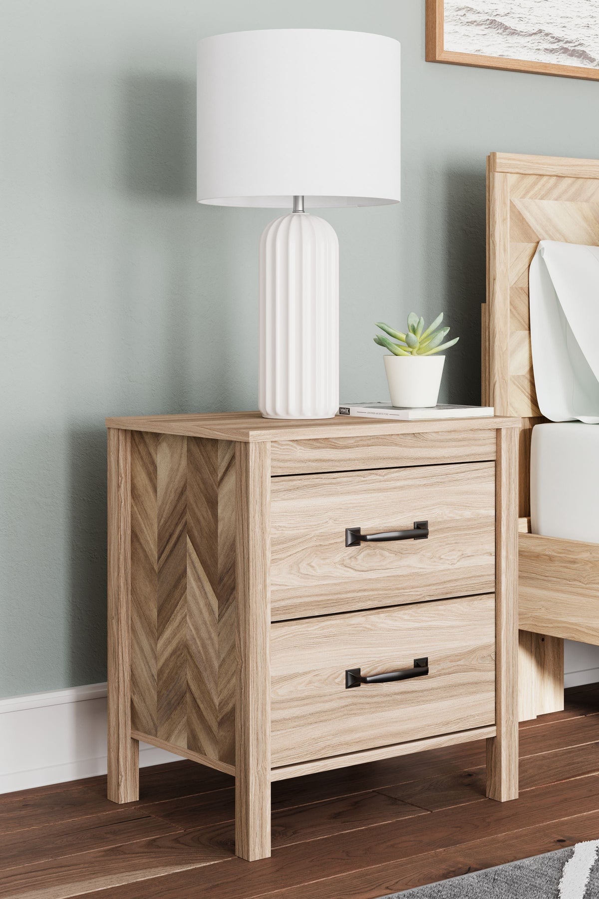 Battelle - Two Drawer Night Stand - Tan by Unique Piece Furniture