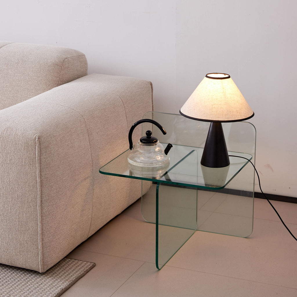 Modern Transparent Tempered Glass Sidetable by Unique Piece Furniture