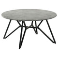 Hadi Round SmartTop Coffee Table Cement and Gunmetal by Unique Piece Furniture