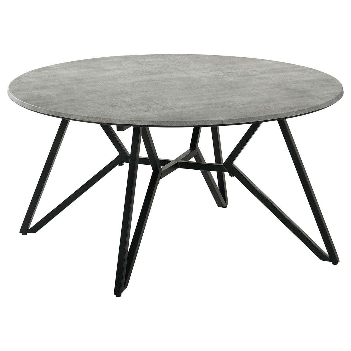 Hadi Round SmartTop Coffee Table Cement and Gunmetal by Unique Piece Furniture