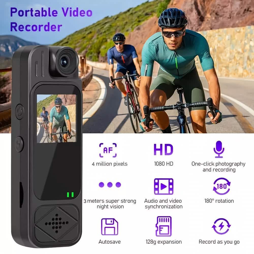 Premium Portable Body Camera Recorder – HD, SD Card Compatible by DailySale