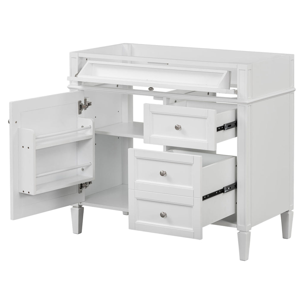 Bathroom Vanity With 2 Drawers And Tip-Out Drawer, Storage Cabinet by Unique Piece Furniture