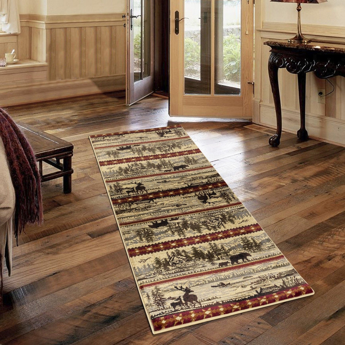 Nature's Nest - 5'3" X 7'3" Lodge Area Rug - Multi / Cream by Unique Piece Furniture