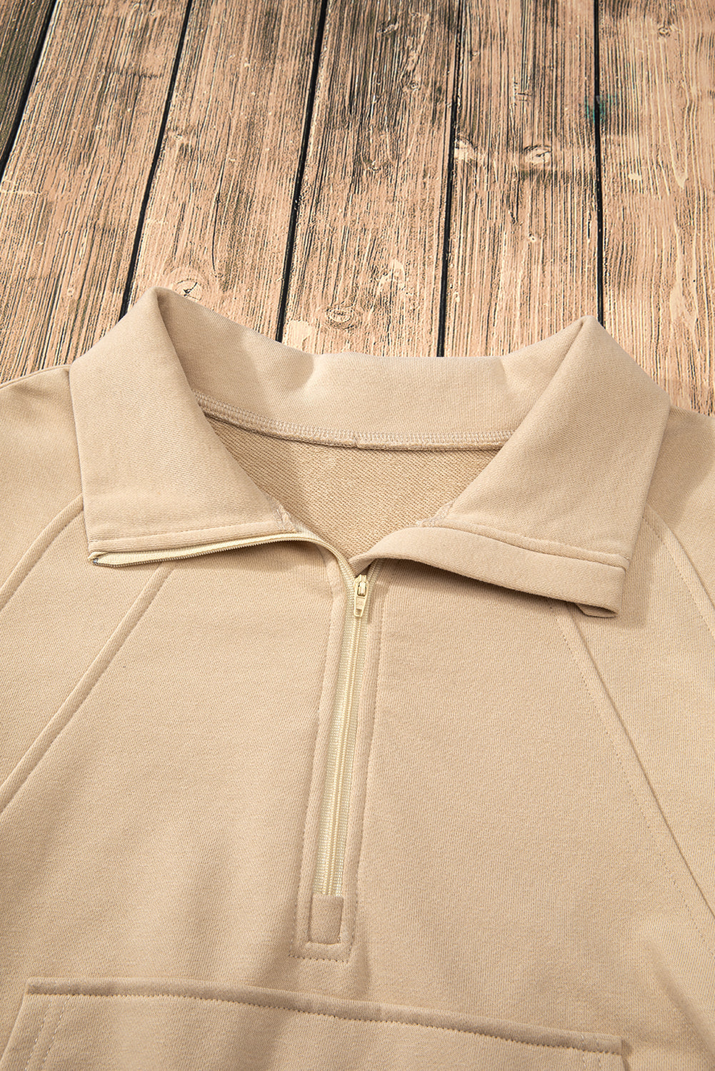 Smoke Green Quarter Zip Stand Neck Kangaroo Pocket Sweatshirt by Wild and Free Boutique