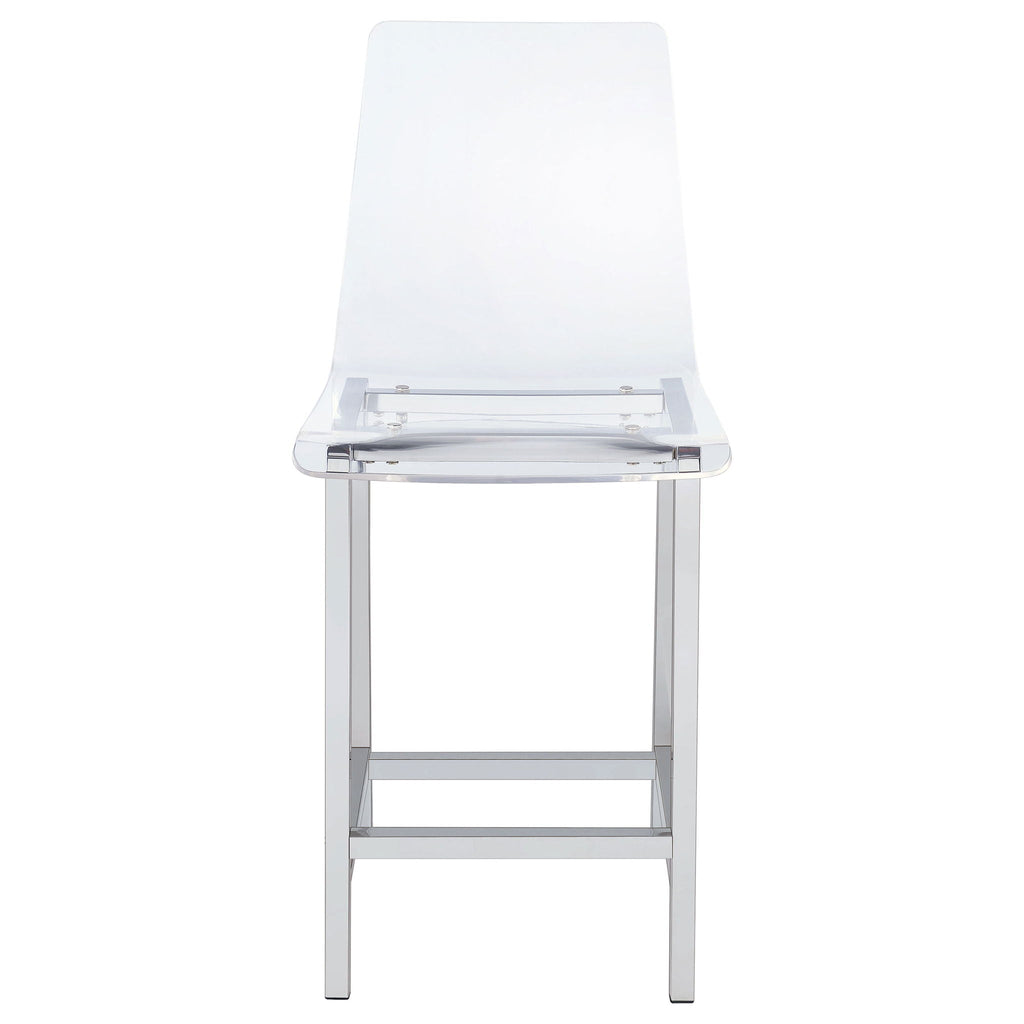 Juelia Clear Acrylic Counter Chair Chrome (Set of 2) by Unique Piece Furniture