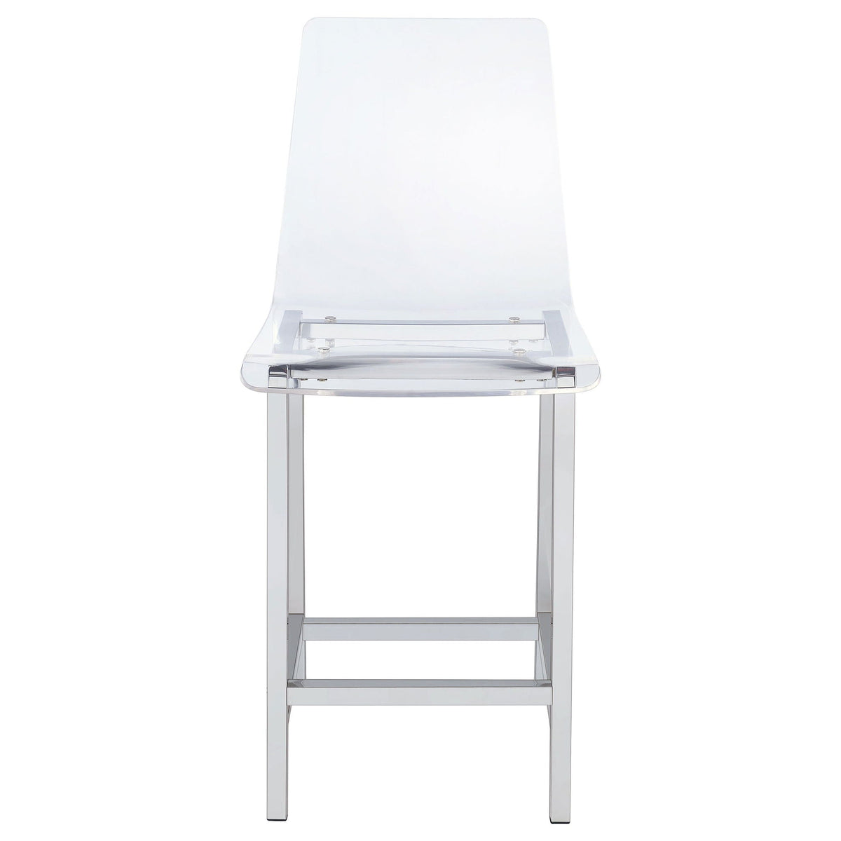 Juelia Clear Acrylic Counter Chair Chrome (Set of 2) by Unique Piece Furniture