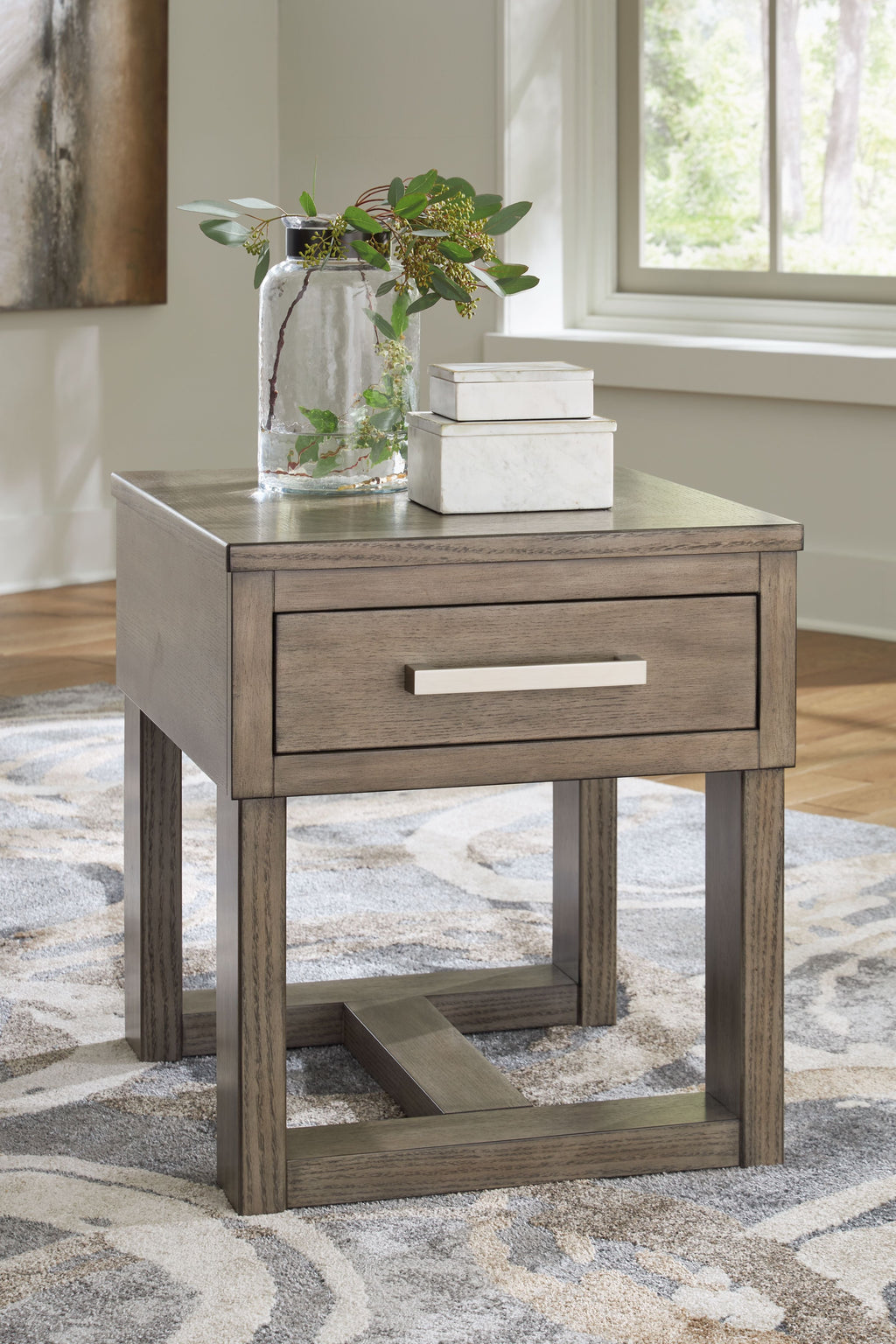 Loyaska - Rectangular End Table - Grayish Brown by Unique Piece Furniture