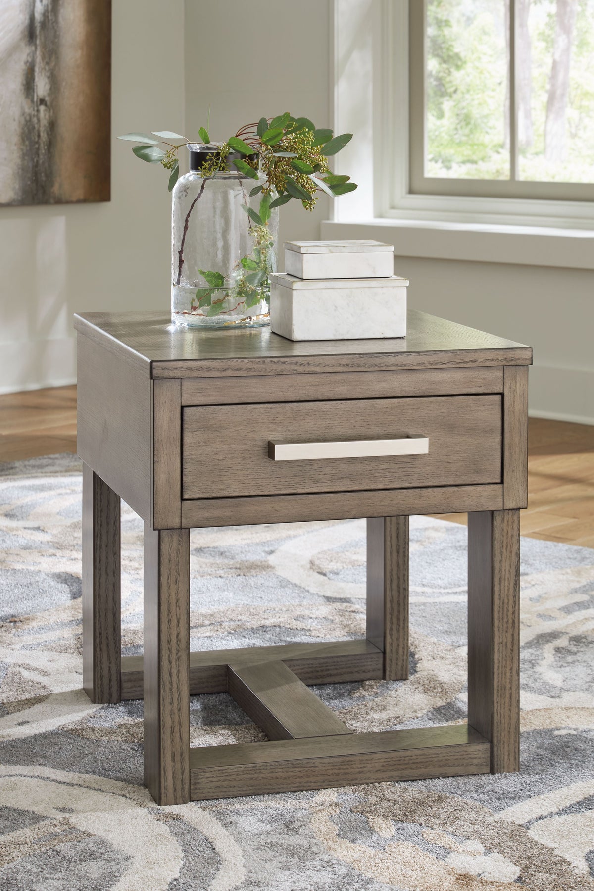 Loyaska - Rectangular End Table - Grayish Brown by Unique Piece Furniture
