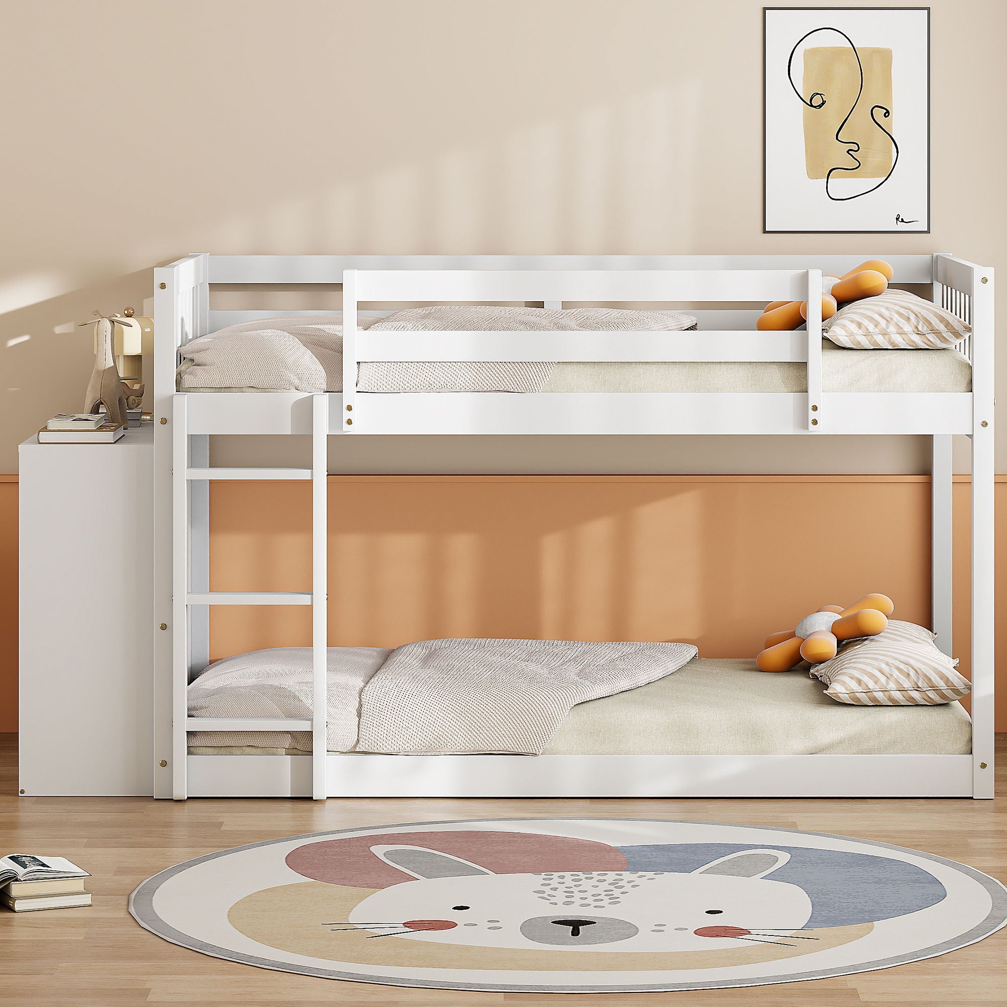 Bunk Bed With 4 Drawers And 3 Shelves by Unique Piece Furniture