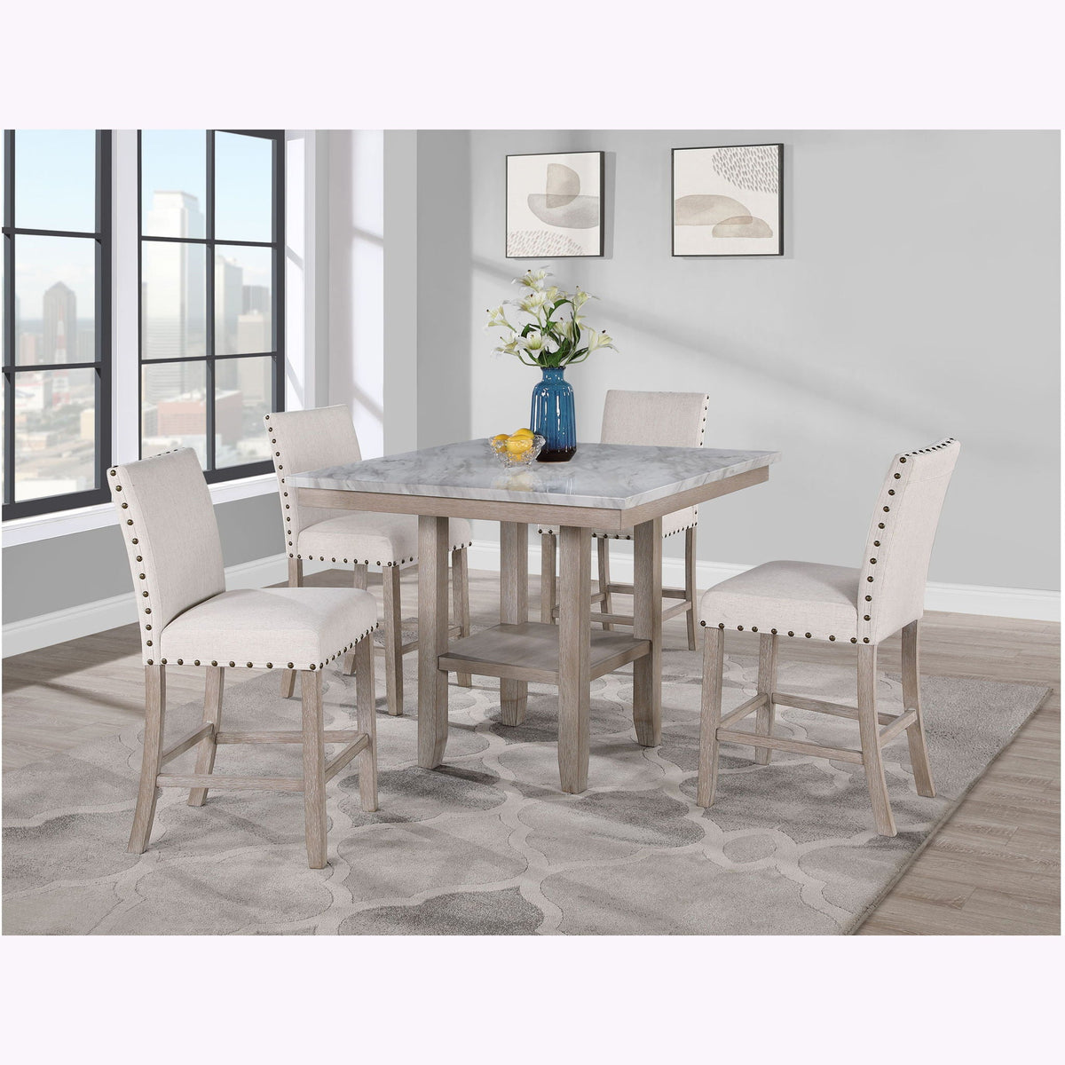 Claui - Bar Table And Bar Stools - Natural by Unique Piece Furniture
