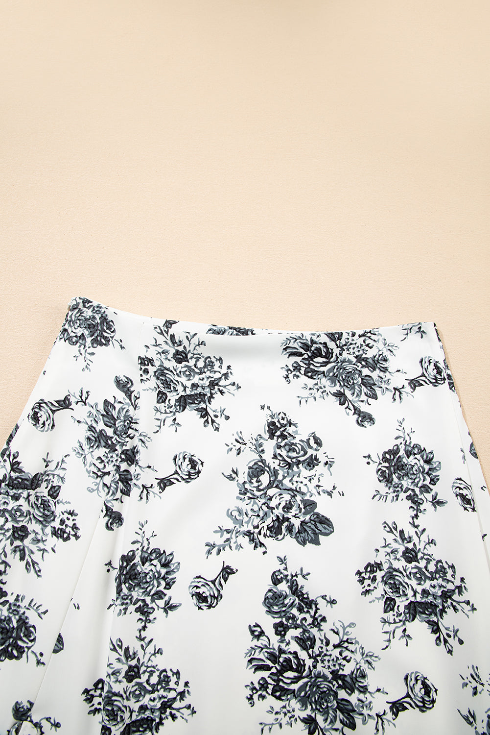 Black Boho Floral High Waist Ruffle Split Maxi Skirt by Wild and Free Boutique