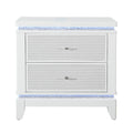 Adalid - Nightstand With Glittered Drawer Front And LED Lighting - White by Unique Piece Furniture