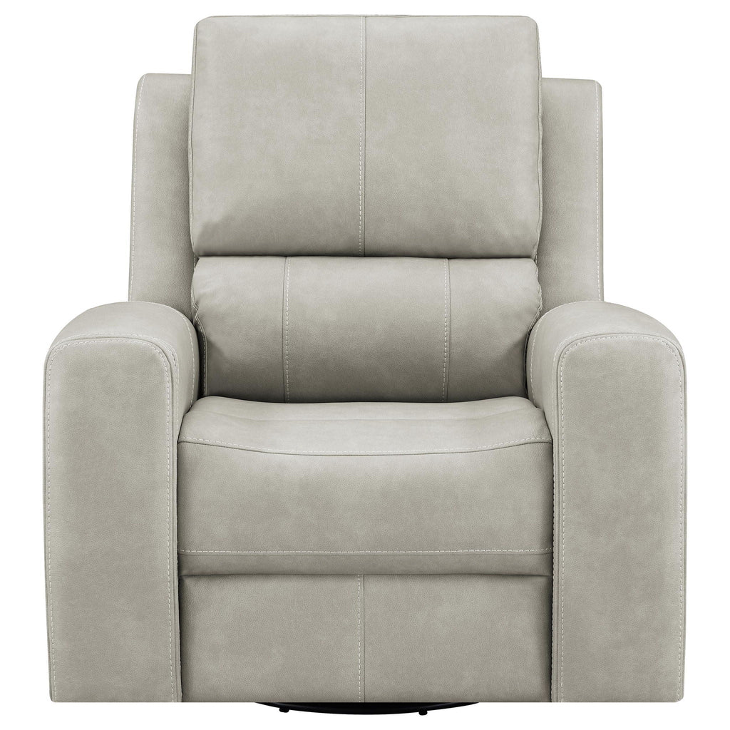 Brickston Triple Power Swivel Glider Recliner Grey by Unique Piece Furniture