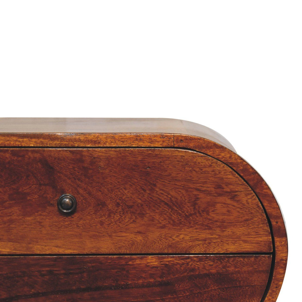 Large Chestnut Circular Bedside by Unique Piece Furniture