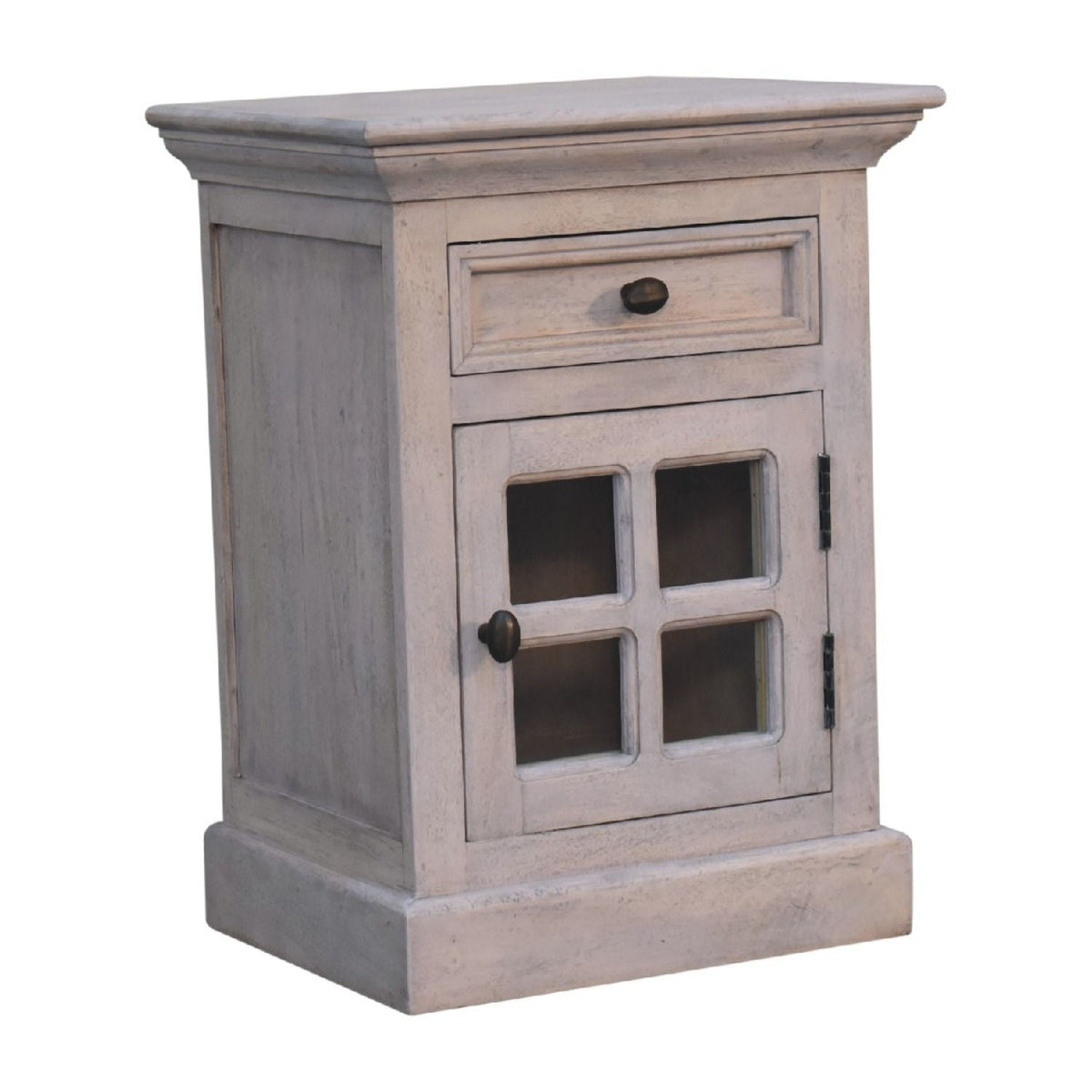 Glazed Bedside Table - Stone White by Unique Piece Furniture